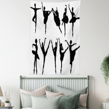 Monochrome Ballet Dancer Tapestry