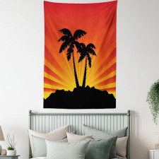 Sunrays Palm Trees Shade Tapestry