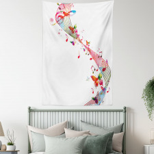 Colorful Notes Butterfly Tapestry