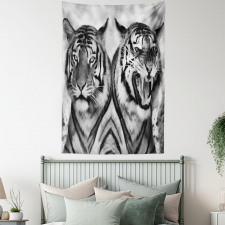 Aggressive Wild Tiger Tapestry