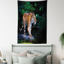 Wild Jungle Tiger Tree Tapestry