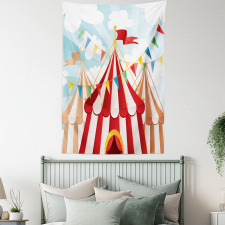 Circus Cloudy Sun Sky Tapestry