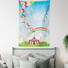 Circus Rainbow Clouds Tapestry
