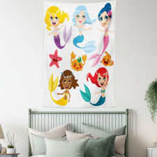 Mermaids Sea Friends Tapestry