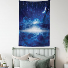 Night Sky Moon Stars Tapestry
