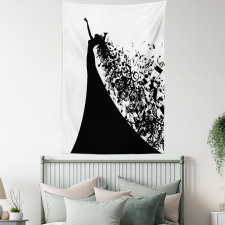 Black and White Singer Woman Tapestry