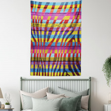 Vibrant Curvy Lines Tapestry