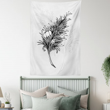 Doodle Style Plumage Boho Tapestry