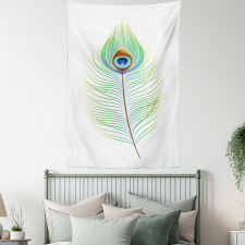 Single Retro Plume Peacock Tapestry