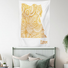 Egypt Map Flower Tapestry