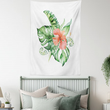 Exotic Flower Leafy Bouquet Tapestry