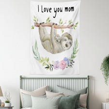 Mom Sloth and Baby Tapestry