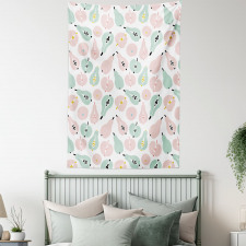 Apples Pears in Pastel Tones Tapestry