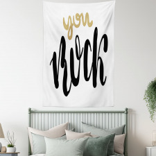 Cursive Inspirational Art Tapestry