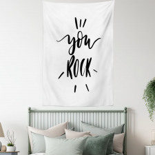 Monochrome Lettering Art Tapestry