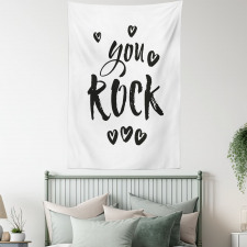 Charcoal Heart Ornaments Tapestry