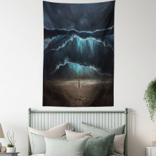 Gothic Wave Alone Woman Tapestry