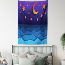 Paper Cut Style Sky Tapestry