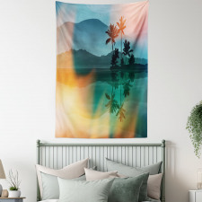 Sea and Palm Trees Art Tapestry