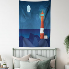 Lighthouse at Night Tapestry