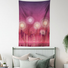 Cityscape Fireworks Tapestry