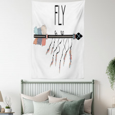 Native Arrow and Feather Fly Tapestry