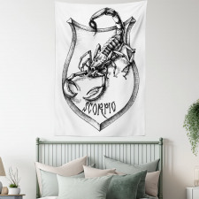 Black and White Scorpio Tapestry