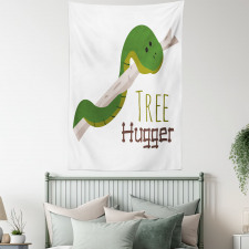 Cartoon Snake Mascot Love Tapestry