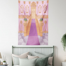 Palace Cartoon Interior Art Tapestry