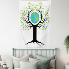 Green Friendly Earth Tapestry