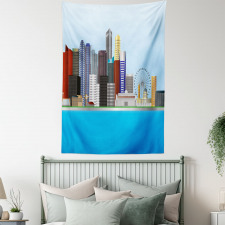 Urban Buildings and River Tapestry