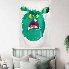 Fluffy Angry Monster Cartoon Tapestry