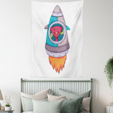 Creature in a Space Rocket Tapestry