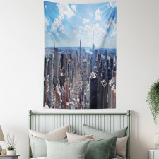 Skyscrapers Aerial View Tapestry