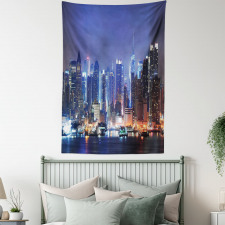 River and Skyline Photo Tapestry