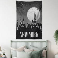 Grunge Nighttime City Tapestry