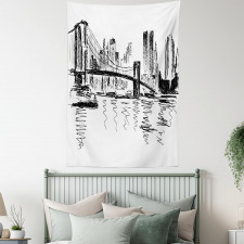 Buildings Bridge River Tapestry