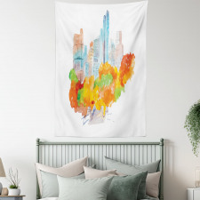 Watercolor Autumn Art Tapestry