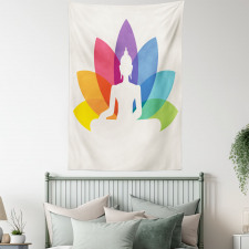 Colorful Lotus Flower Tapestry