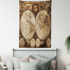 Historic Old Atlas Tapestry