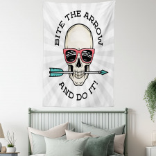 Hipster Skull Pop Art Tapestry