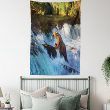 Alaska Waterfall Wildlfie Tapestry