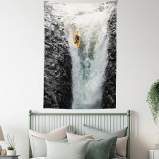 Cliffs Waterfall Canoe Tapestry