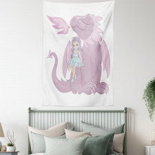 Princess Sitting on Creature Tapestry