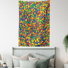 Vivid Motley Pixel Tapestry