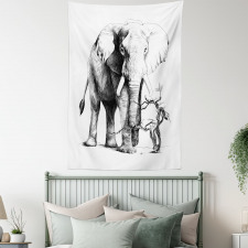 Big Mammal Sketch Tapestry