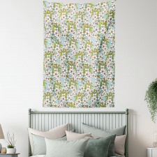 Delicate Floral Branches Art Tapestry