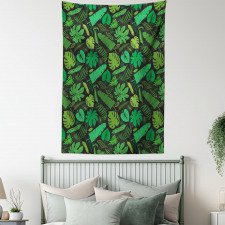 Various Leaf Silhouettes Tapestry