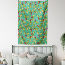 Jungle Acorns and Oak Leaves Tapestry