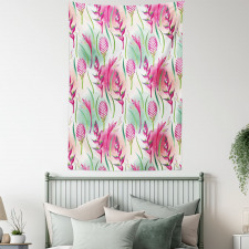 Tropic Flowers Paint Blots Tapestry